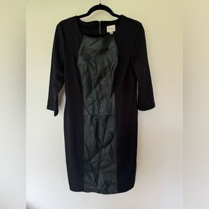 Beige by ECI Faux Leather Panelled Dress